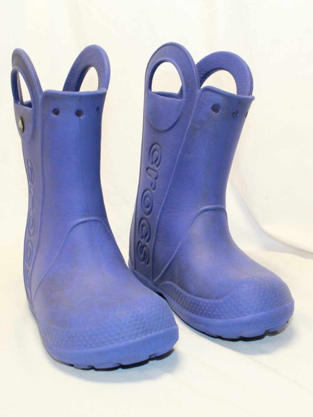 Crocs Size J 1 Blue HANDLE IT Pull On Waterproof Comfort Rain Boots 12803